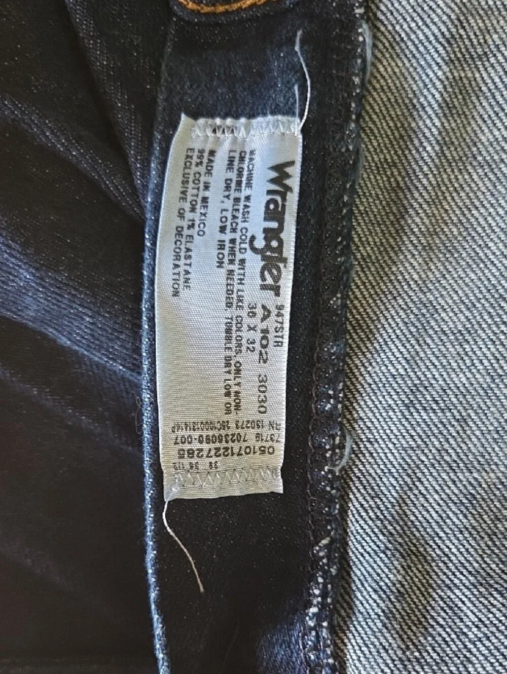 Wrangler Cowboy Cut Deep Blue Denim Jeans 36X32